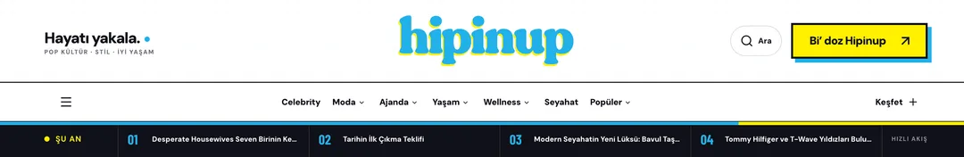 Hipinup başlığı ve “Şu an” akışı