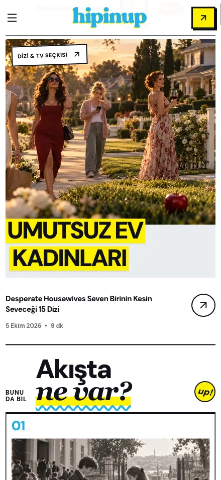 Hipinup mobil arayüzü