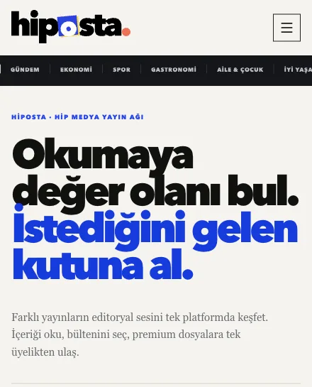 Hiposta mobil arayüzü