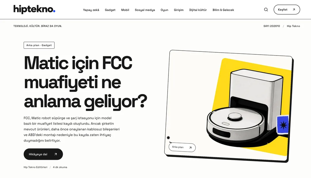HipTekno ana sayfası: Arka plan · Gadget