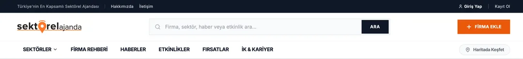 Sektörel Ajanda menü: Sektörler, Firma Rehberi, Etkinlikler